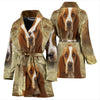 Cute Basset Hound On White Print Women's Bath Robe