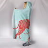 Lovely Heart Designed Dog Print Hooded Blanket