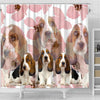 Basset Hound Print Shower Curtains