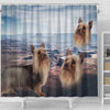 Cute Australian Silky Terrier Print Shower Curtains
