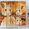 Golden Hamster Print Shower Curtains