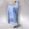 Lovely Arctic Fox Print Hooded Blanket