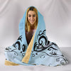 Siberian Husky Floral Print Hooded Blanket