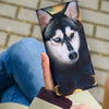 Siberian Husky Dog Print Women's Leather Wallet