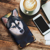 Siberian Husky Dog Print Women's Leather Wallet