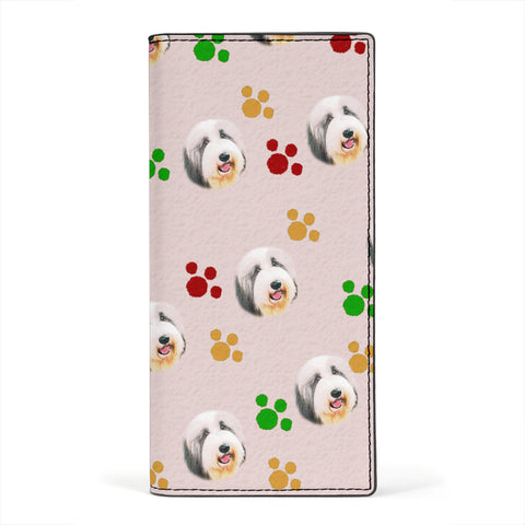 Old English Sheepdog Print Women's Leather Wallet