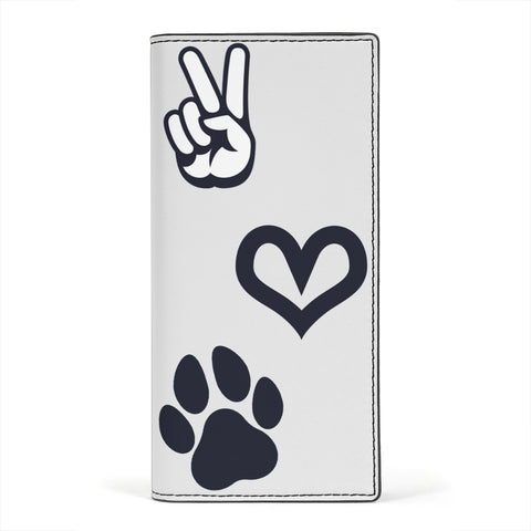 Peace love Paws Print Women's Leather Wallet