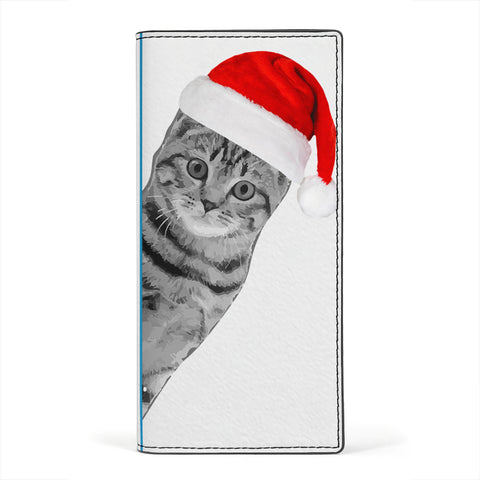 Cat Christmas Print Women's Leather Wallet