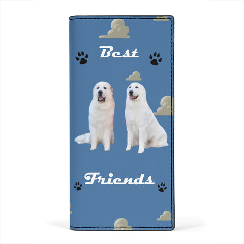 Great Pyrenees Best Friends Print Women's Leather Wallet