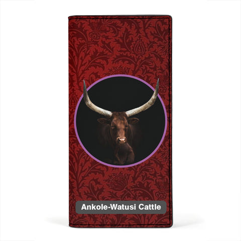 Ankole-Watusi Cattle (Cow) Print Women's Leather Wallet