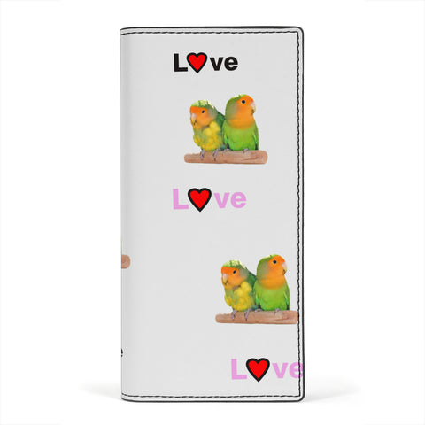 Rosy-faced lovebird Print Women's Leather Wallet