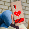 I Love MOM DAD Print Women's Leather Wallet