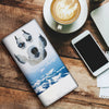 Siberian Husky Paws Print Women's Leather Wallet