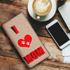 I Love MOM DAD Print Women's Leather Wallet