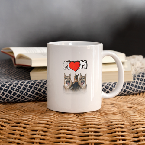 German Shepherd 'Mom' Print Coffee/Tea Mug - white