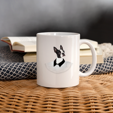 Boston Terrier Print Coffee/Tea Mug - white