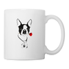 Boston Terrier With Rose Print Coffee/Tea Mug - white