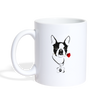 Boston Terrier With Rose Print Coffee/Tea Mug - white