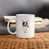 Boston Terrier With Rose Print Coffee/Tea Mug - white