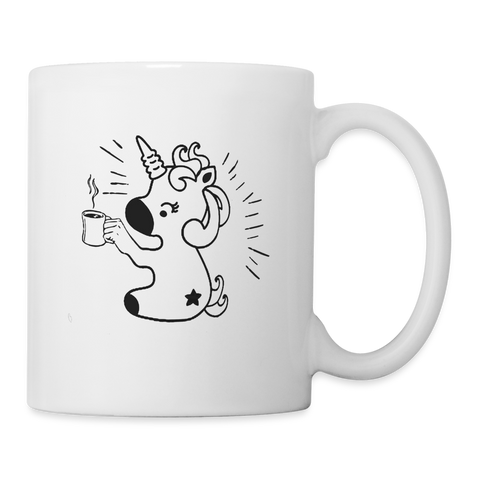 Unicorn Drinking Print Coffee/Tea Mug - white