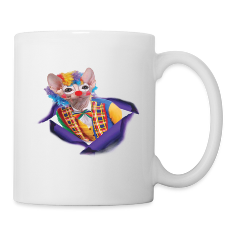 "Clown" Sphynx Cat Print Coffee/Tea Mug - white