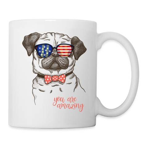 Amazing Pug Print Coffee/Tea Mug - white