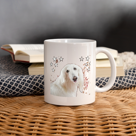 Afghan Hound Print Coffee/Tea Mug - white