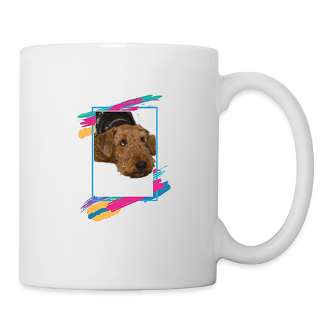 Airedale Terrier Print Coffee/Tea Mug - white