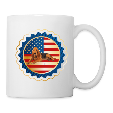 Bloodhound Dog Print Coffee/Tea Mug - white