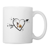 Bulldog Heart Print Coffee/Tea Mug - white