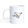 Bulldog Heart Print Coffee/Tea Mug - white