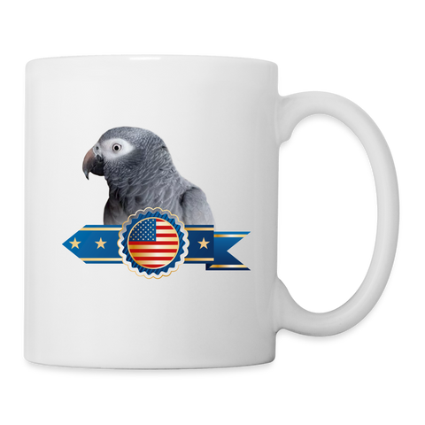 African Grey Parrot Print Coffee/Tea Mug - white