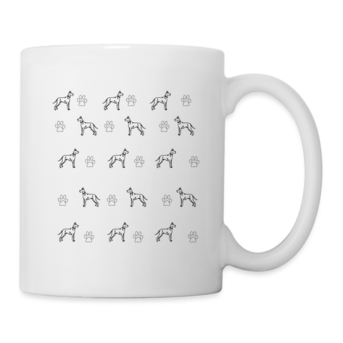 Great Dane Pattern Print Coffee/Tea Mug - white