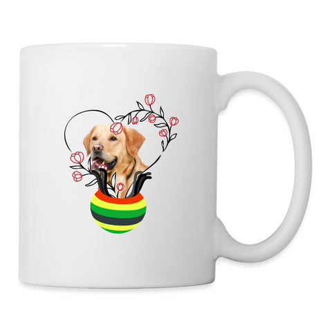 Labrador Floral Print Coffee/Tea Mug - white