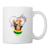 Labrador Floral Print Coffee/Tea Mug - white