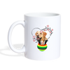 Labrador Floral Print Coffee/Tea Mug - white