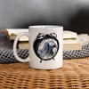 African Grey Parrot in Alarm Clock Print Coffee/Tea Mug - white