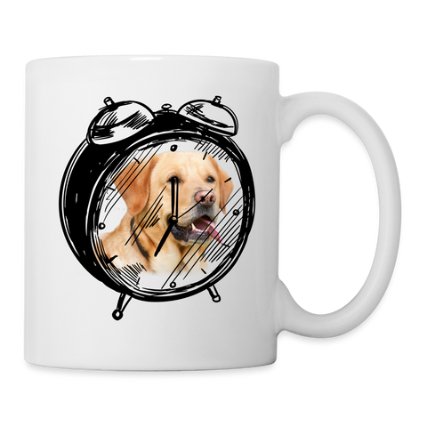 Labrador in Alarm Clock Print Coffee/Tea Mug - white