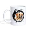 Labrador in Alarm Clock Print Coffee/Tea Mug - white