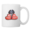 St. Bernard Love Mom Print Coffee/Tea Mug - white