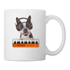 Boston Terrier Music Print Coffee/Tea Mug - white