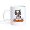 Boston Terrier Music Print Coffee/Tea Mug - white