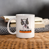 Boston Terrier Music Print Coffee/Tea Mug - white