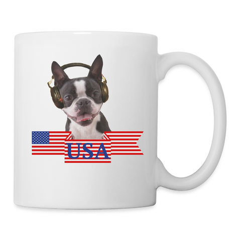 Boston Terrier USA Print Coffee/Tea Mug - white