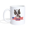 Boston Terrier USA Print Coffee/Tea Mug - white