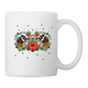 St. Bernard Dog Floral Print Coffee/Tea Mug - white