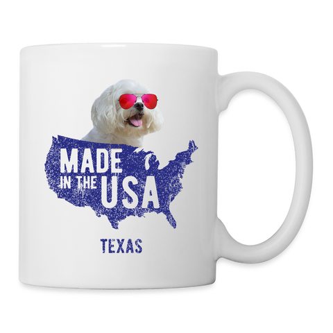 Maltese  Dog in USA Print Coffee/Tea Mug - white
