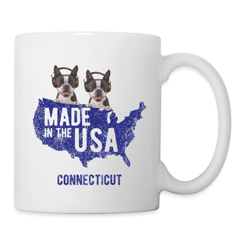 Boston Terrier in USA Print Coffee/Tea Mug - white