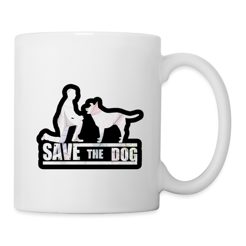 'Save The Dog' Print Coffee/Tea Mug - white