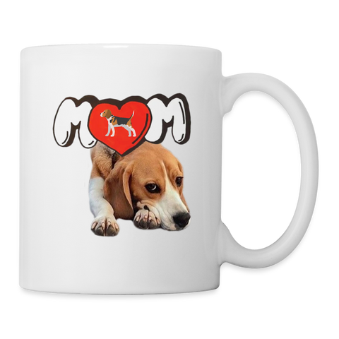 Beagle Dog Mom Print Coffee/Tea Mug - white